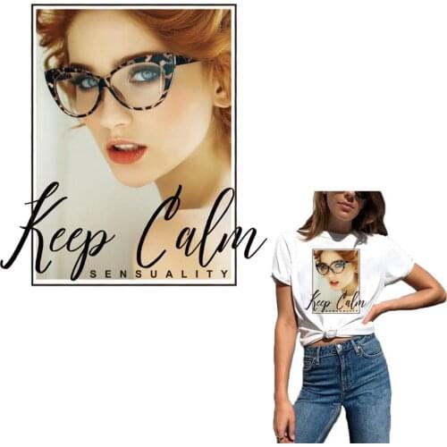 Beautiful Fashion Lady Heat-Sensitive Sticker On Clothes Girl Patches For Clothing T-shirt Hoodies DIY Washable Clothing Sticker