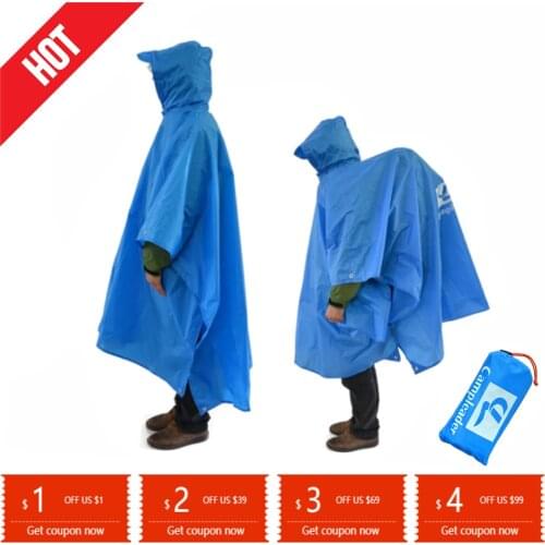 Multifunction Raincoat 3 in 1 Outdoor Portable Travel Rain Poncho Backpack Fishing Mountaineering Hiking Waterproof Rain Cover