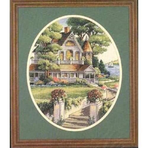Town House Lovely Victorian Home garden Cross Stitch Kits Needlework 14CT Unprinted sewing Embroidery Top Quality DIY Handmade