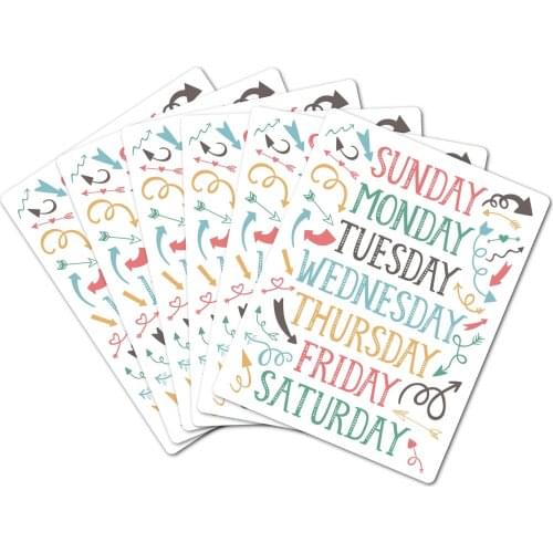 Week stickers washi paper handbook date series material creative handbook English week labels stickers
