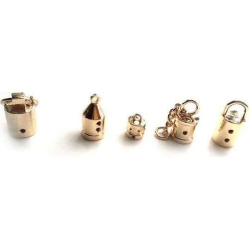 50pcs Cord Ends Caps, Gold Cord Ends Caps Charms, Leather Cord Ends
