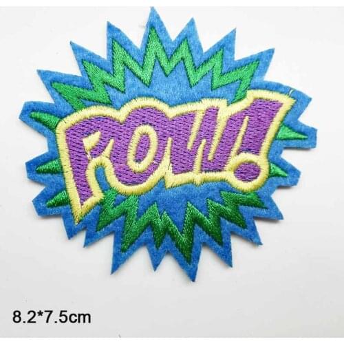 Sunshine Pow Letters Iron On Embroidered Clothes Patches For Clothing Stickers Garment Apparel Accessories