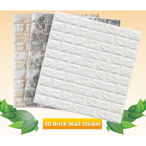 3D Wall Sticker Imitation Brick Bedroom Decor Waterproof Self-adhesive Wallpaper For Living Room Kitchen TV Backdr