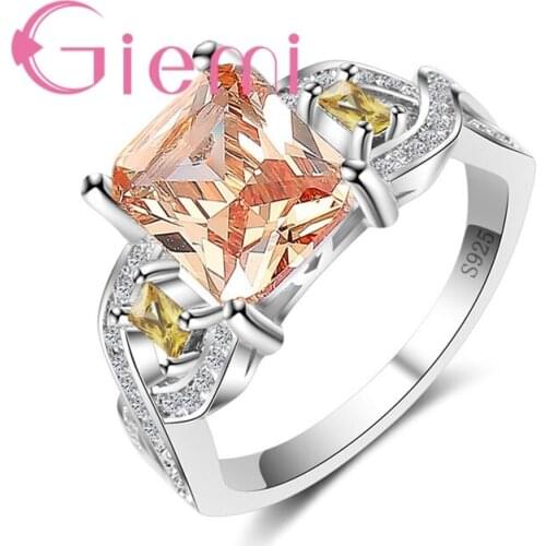New Arrival Female Jewelry 925 Sterling Silver Rings Paved Gorgeous Austrian Crystal Stone Boho Jewellery Wholesale