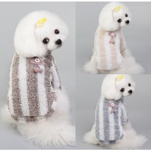 Autumn Winter New Pet Dog Cat Clothes for Small Dogs Warm Fleece Pet Dog Cotton Coat Jacket Cartoon Cherry Sweater Velvet Shirt