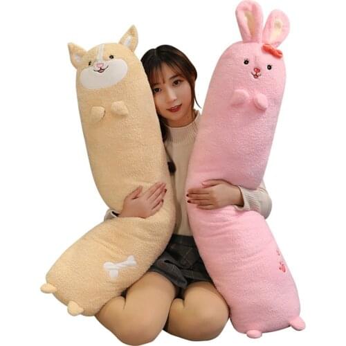Plush Toys Animal Cat Corgi Rabbit Cute Creative Long Soft Toys Office Lunch Break Nap Sleeping Pillow Stuffed Gift Doll for Kid