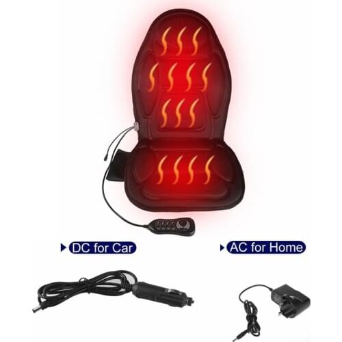 12W 12V Car RV Camper Heating Cushion SUV Van Office Back Neck Pain Stress Relax Massaging Warming Seat Mat Vibrator Winter