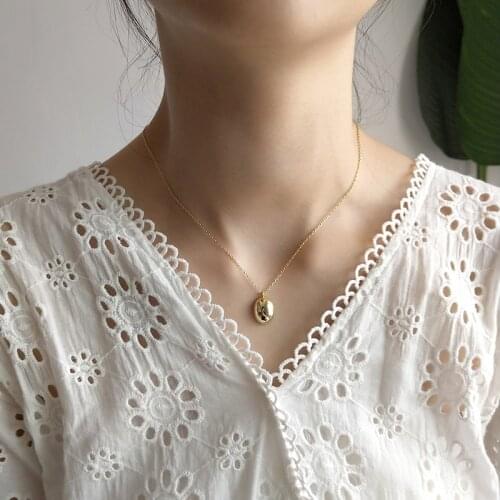 WTLTC 925 Sterling Sliver Half Ball Pendant Chokers Necklaces Dainty Layered Necklaces for Women Solid Minimalist Chain Necklace