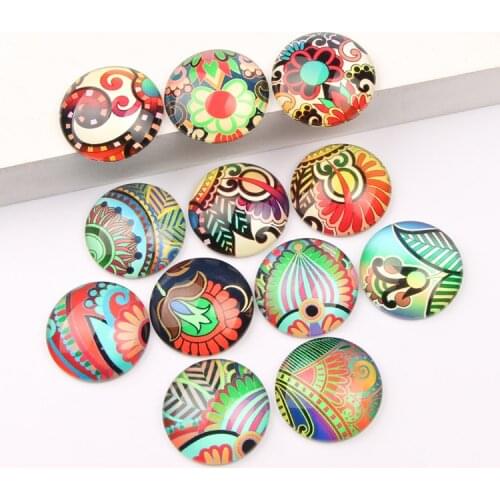 Reidgaller Round Glass Cabochons 10mm 12mm 14mm 18mm 20mm 25mm diy flatback dome jewelry cameo for pendants earrings