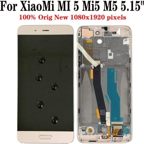 Shyueda 100% Orig New For Xiaomi MI 5 Mi5 M5 5.15" LCD Display Touch Screen Digitizer With Frame Fingerprint xiaomi 5 pro prime