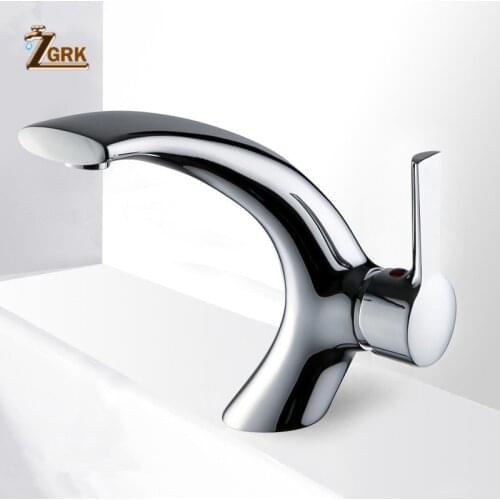 ZGRK New Design Bath Basin Faucet Brass Chrome Faucet Sink Mixer Tap Vanity Hot Cold Water Bathroom Faucets