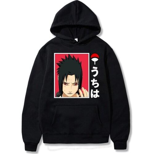 Sasuke Uchiha Kanji Anime Manga Hoodies Man Women Unisex Pullover Fleece Warm Sweatshirt Harajuku Dropship Clothes