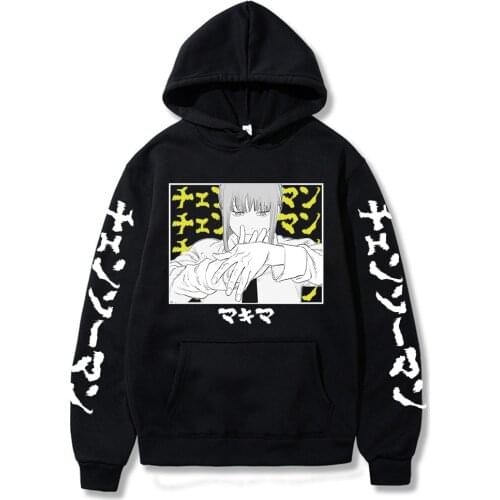 Chainsaw Man Hoodie Hip Hop Anime Pullovers Tops Loose Long Sleeves Autumn Man Cloth