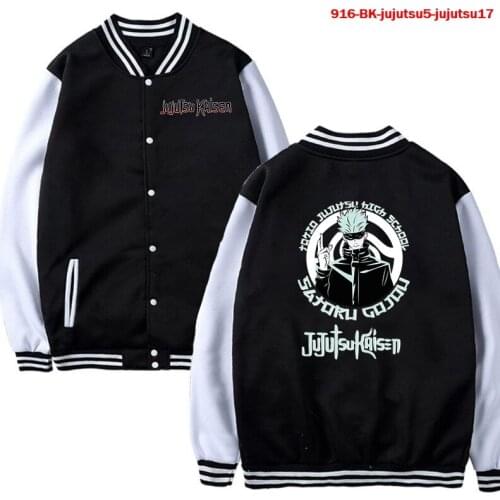 Hip Hop Jujutsu Kaisen Clothes 3D Baseball Streetwear Jacket Veste Long Sleeve Coat Casual Streetwear Japanese Comics Polyester
