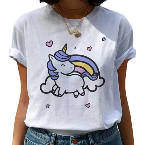 Women’s T-shirt Kawaii Cute Unicorn Harajuku Graphic T-shirt 90s Cartoon T-shirt Ulzzang Grunge Korean Top T-shirt Women