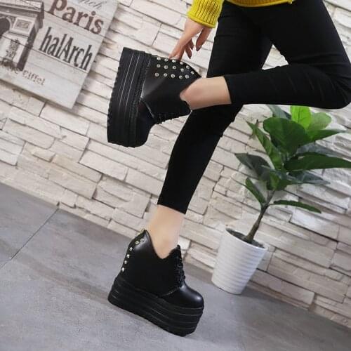 Slope with womens shoes new Korean version of the waterproof platform shoes thick-soled casual shoes wild student shoes