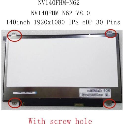 14 inch lcd screen NV140FHM-N62 B140HAN04.2 M140NWF5 R2 R3 1920*1080 EDP 30 pin IPS