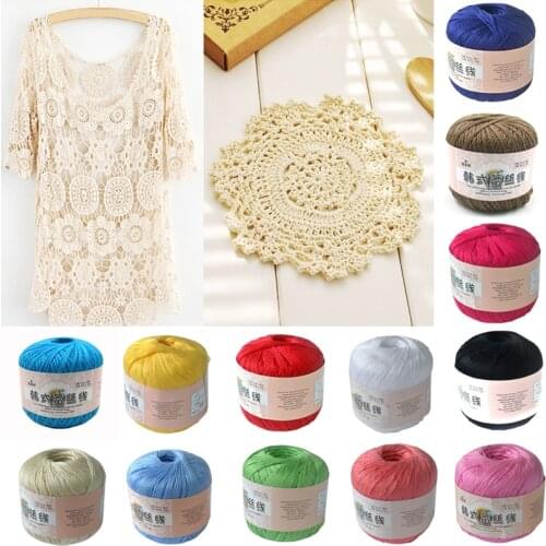 1PC=50g DIY 100% Lace Cotton Yarn Thin Yarn Crochet 1.0mm Crochet Hooks For Hand Knitting Soft Baby Blanket Cloth