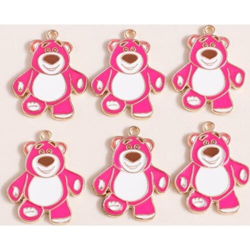 10pcs 22*27mm Charms Pendants Animal Bears Charms for Jewelry Making Cartoon Bears Necklaces Earrings Making Accessories Craft