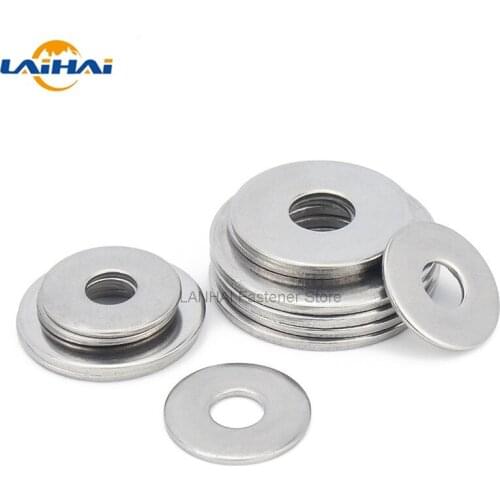 2/50X M2.5 M3 M3.5 M4 M5 M6 M8 M10 M12 M14 M16 A2-70 304 Stainless Steel Large Size Oversize Big Wider Flat Washer Plain Gasket