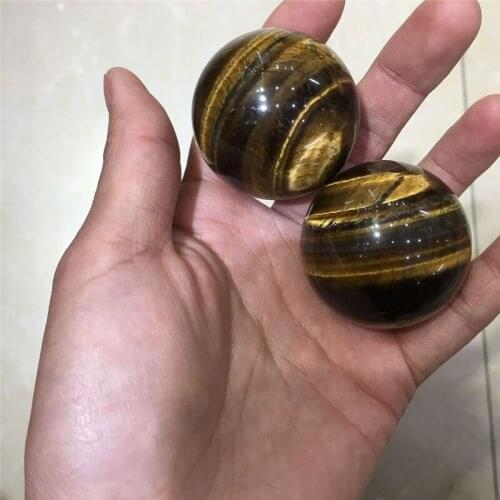 2pcs drop shipping tiger eye Crystal gemstone sphere meditation reiki healing rock crystal polished tiger eye ball as gift