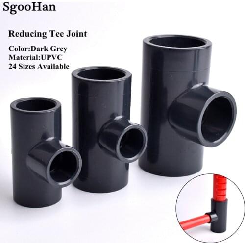 Inner Dia 25~50mm UPVC Pipe Reducing Tee Connector Irrigation System Hydroponics Frame Aquarium Fish Tank 3-Way Tee Socket Joint