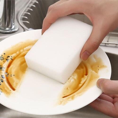 6@# 1Pcs I-shaped Melamine Sponge Magic Sponge Eraser Melamine Cleaner For Kitchen Rags Office Bathroom Cleaning Nano Cleanse