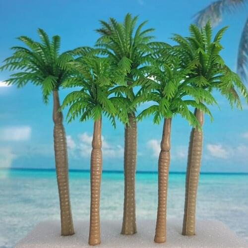 80mm,130mm 1:87 HO scale A pack of 8/24 Pcs Model Palm Tree landscape model train railway layout scenery DIY miniature dioramas