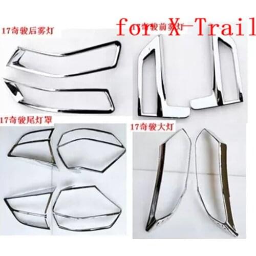 ABS Front+Rear Front Fog light Lamp Cover Trim headlight Lamp Cover for Nissan X-Trail X Trail T32 2017-2018 Car styling