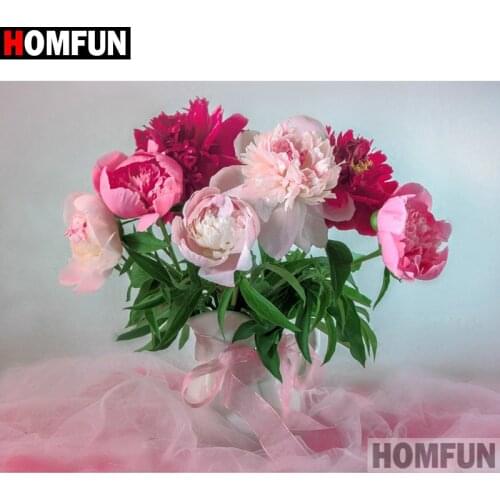 HOMFUN Full Diamond "Flower landscape" DIY 5D Diamond Painting Cross Stitch Home Decor Picture Of Rhinestone Handmade A26160