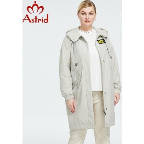 Astrid 2021 Spring Autumn Womens Trench Coat Women Jacket Plus Size Zipper Outerwear female Long Windbreaker Clothing AS-9741