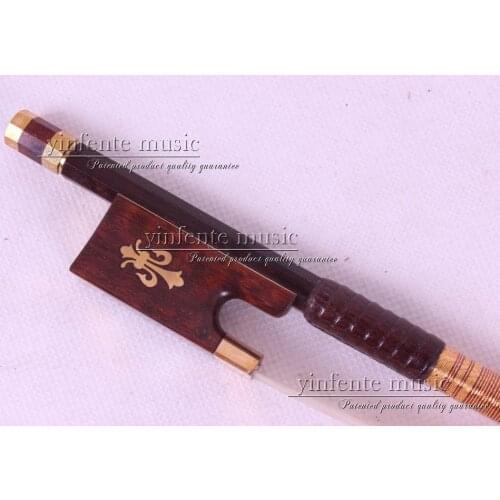Violin Bow 4/4 Snake Wood Straight Pretty inlay fr og High Quality #11 dot inlay flower white horse hair