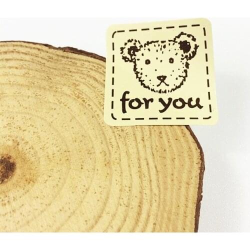 Free shipping10packs/Lot Cute Little Square Yellow Bottom Bear Stationery Sticker Head For You Stickers Seal Sticker