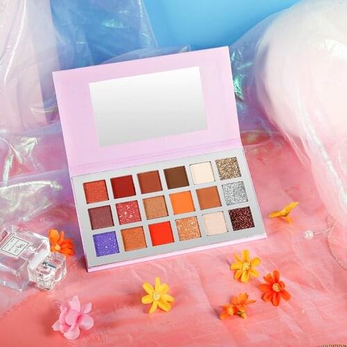 Sequins Matte Snowflake Pink Eyeshadow Power Palette Shimmer Lasting Makeup Pigment Private Label