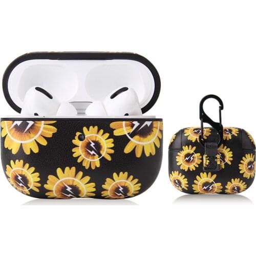Cover For Airpods 2 1 Case Luxury Leather Airpod Pro Protective Shell Bluetooth Headset Cover Creative Small Daisy With Keychain