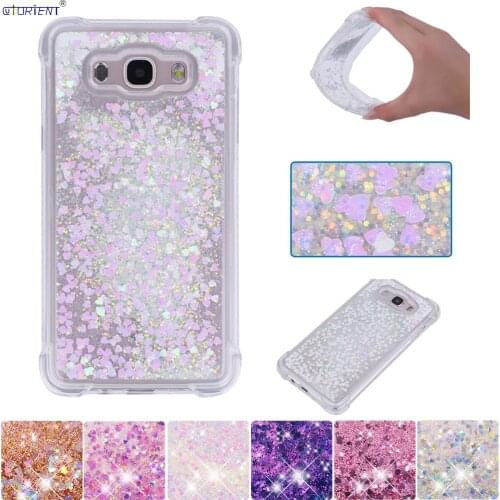 For Samsung Galaxy J7 2016 Bling Case J76 Cute Glitter Liquid Phone Cover SM-J710F/DS SM-J710FN/DS Soft Silicone Bumper J 7 6