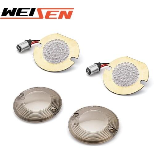 For Harley FLHT FLHR 1157 Motorcycle Flasher Rear Flat Style LED Turn Signal Lights Red Running Brake Lights