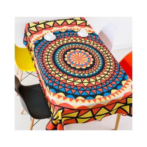 Ethnic style vintage Bohemia table cloth linen tablecloths cover towel thick rectangular antependium dining hall decoration