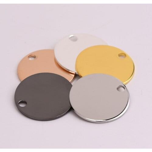 20 * 1mm Single Hole Glossy Round Copper Pendant Bracelet Large Hole Tag Accessories DIY Earring Jewelry