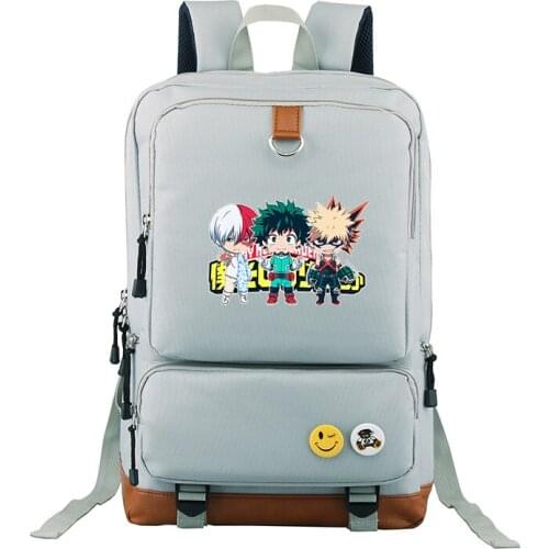 Anime My Hero Academia Izuku Midoriya Printing Backpack Canvas School Bags for Teenage Girls Cartoon Women Bag Laptop Backpack