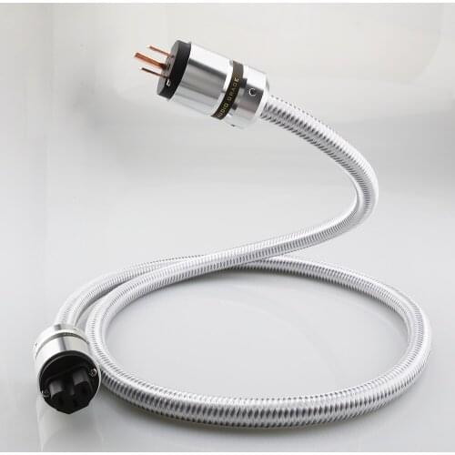 HiFi Audio AC Power Cable, Power Cord with 3-Prong US Version Gold Plated Plugs, 14AWG Audiophile Power Cord 125V 15A