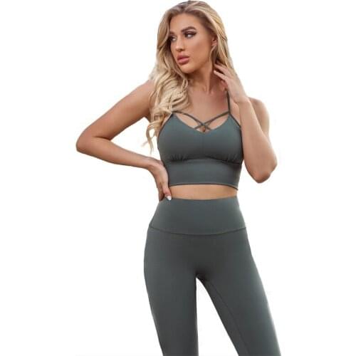 Custom Compression Wear Ladies Sports Suit Women Seamless Two Piece Yoga Bra And Legging Set