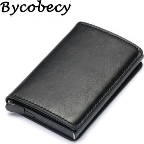 BISI GORO Credit Card Case for Men Women Business Card Holder for PU Leather Cards Purse Automatic Credit Cards Women Wallet