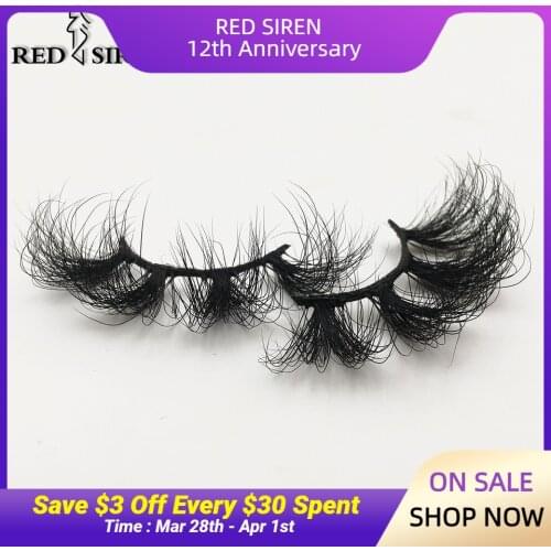 RED SIREN Mink Lashes 25mm Fluffy Messy 3d Eyelashes Dramatic Fluffy Lashes Lasting Makeup Mink Eyelashes