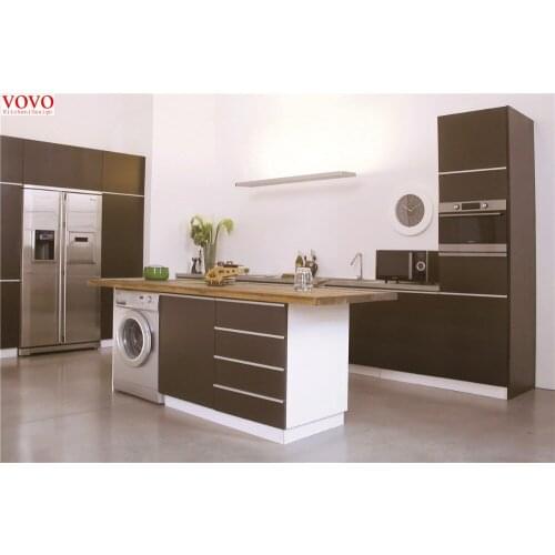 Coffee color kitchen cabinet in matt finish