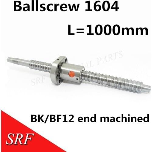 Best price SFU1604 16mm Ballscrew L1000mm:1 pcs SFU1604 Ball lead screw L1000mm C7+1pcs ballnut with BK/BF12 end machined cnc