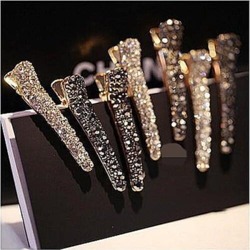Fashion Women Hair Clips Alloy Crystal Hairpins Barrettes Girls Elegant Hairgrips Hair Accessories Rhinestone Hair Styling Tools