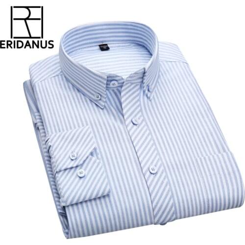 2016 Spring New Arrival Men Stripe Shirts Fashion Button With Collar Slim Fit Male Long Sleeve Cotton Casual Business Shirt M057