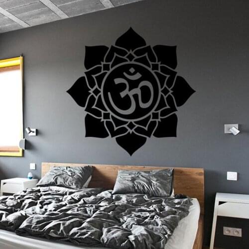 Yoga Wall Decal Lotus Flower Yoga Interior design Wall Sticker Vinyl Om Symbol for Yoga Studio Home Decoration Accessories X128