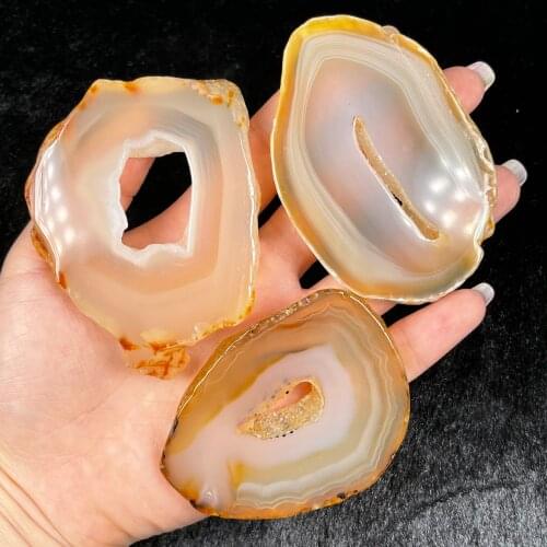 Natural Agate Geode Slices Craft Collection Minerals Healing Crystals For Diy Jewelry Decor